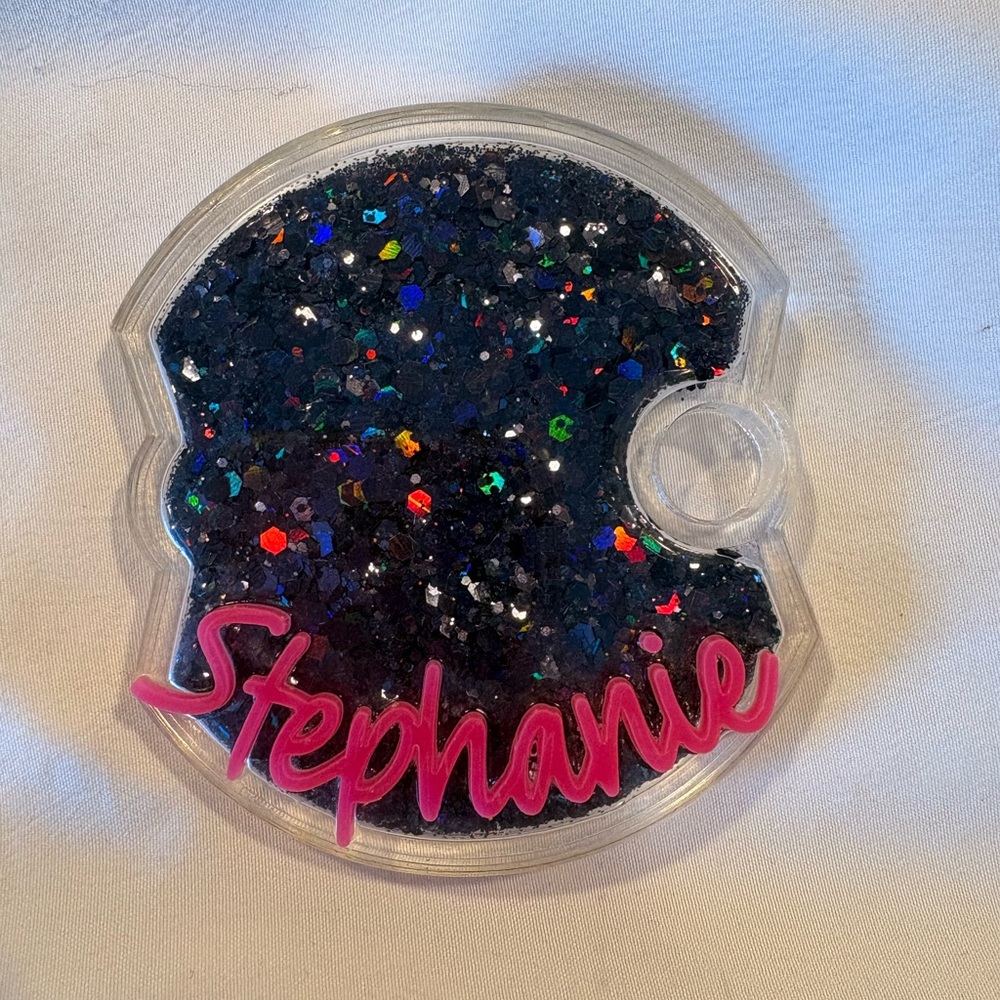Glittery black Stanley 30oz name plate.